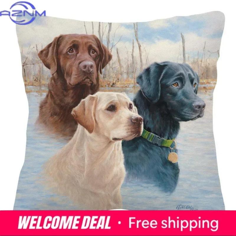 German Shorthaired Pointer Dog Yellow Labrador Cushion Cover Home Decorative Sofa Throw Pillow Case