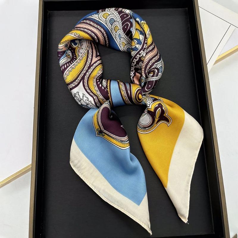 Horse Print Female Silk Neck Scarf Square Hair Scarves Foulard Head Band Shawls Wraps Neckerchief Bandana Women
