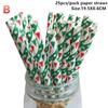 New 25pcs Disposable Christmas Paper Straws Snowflake Tree Drinking Straw Merry Christmas Decorations New Year Party Supplies