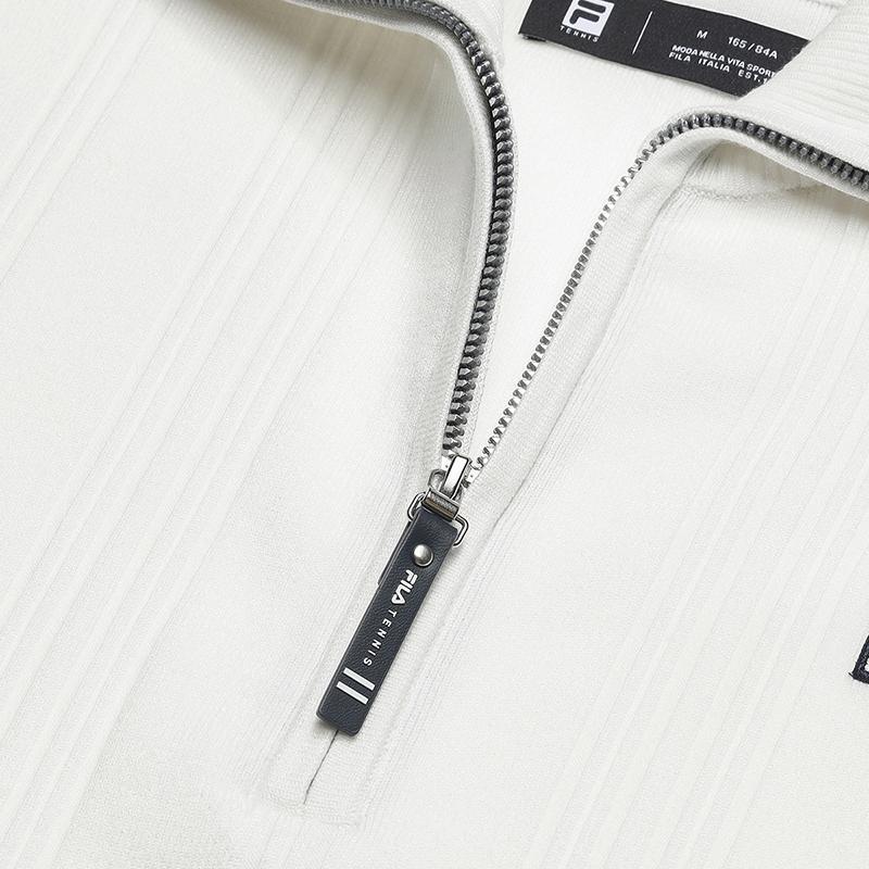 Fila Τένις Μόδα Κλασικό Μινιμαλιστικό Αθλητικό Χαλαρό Στυλ Τένις Χαλαρό Μισό Φερμουάρ Ευέλικτο Πλεκτό Μακρυμάνικο Πουλόβερ Γυναικείο πουλόβερ A11W613402FWT