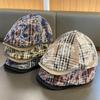 2025 Tie-dye plaid forward hat children autumn retro fashion leisure foreign trend out of the street peaked cap look thin