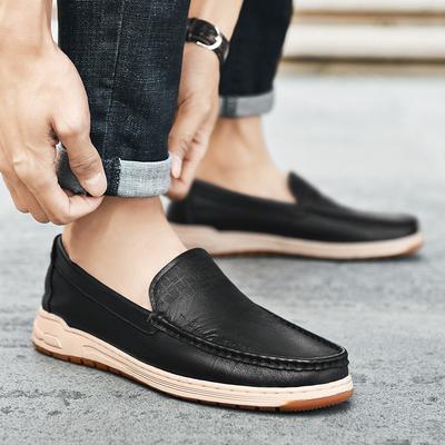 New Men‘s Casual Sneakers Handmade Leather Loafers Comfortable Men's Shoes Leather Flat Moccasins Casual Shoes
