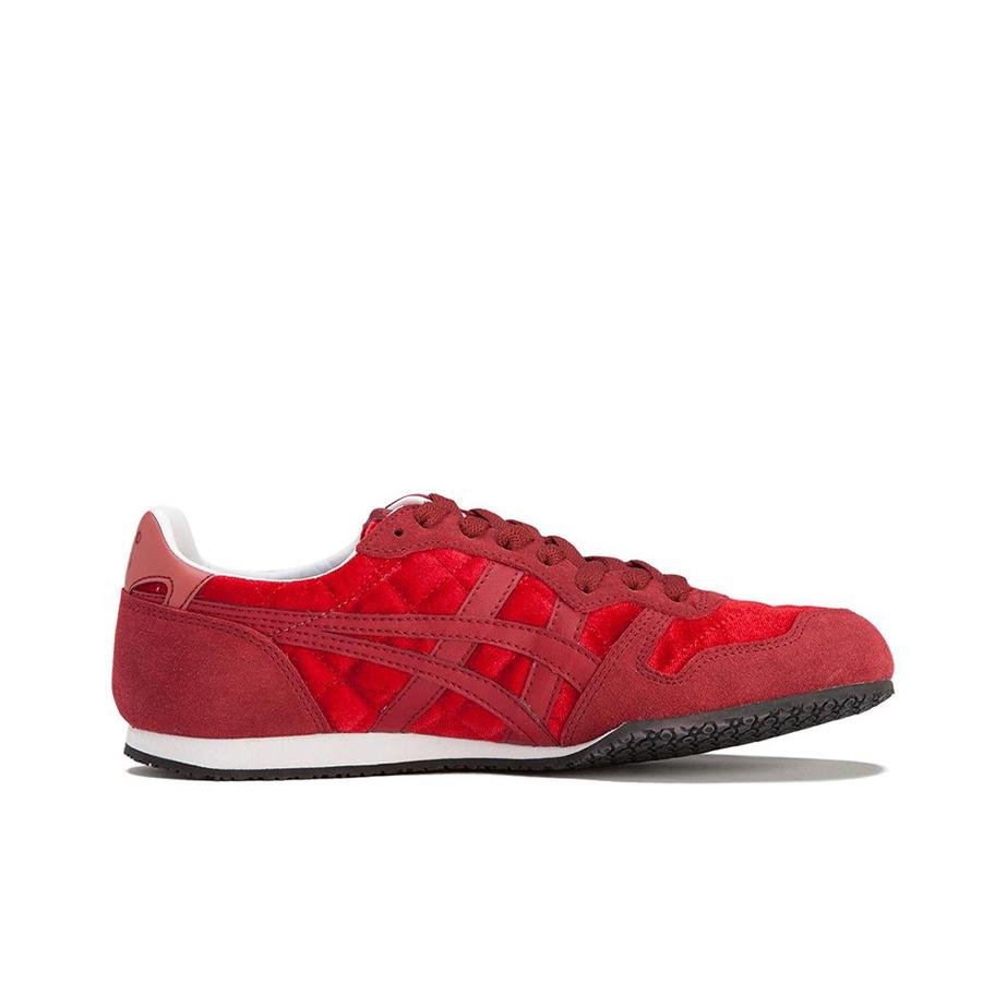 ONITSUKA TIGER Serrano Stoff Trendige Rutschfeste Strapazierfähige Leichte Niedrig geschnittene Lifestyle Freizeitschuhe Unisex Sneaker Rot 1183B390-600