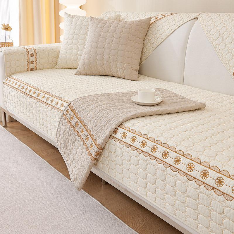 Sofakissen aus gewaschener Baumwolle, universell für alle Jahreszeiten, gewaschener Baumwollstoff, einfacher Sofabezug, rutschfestes Kissen, verdickt und vielseitig