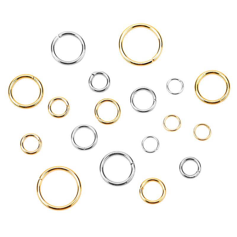100 pezzi Acciaio Inossidabile PVD Anellini Aperti Lotto 3 4 5 6 7 8 10 mm Anelli Spaccati Connettori Per Bracciale Collana Fai da Te Creazione Gioielli