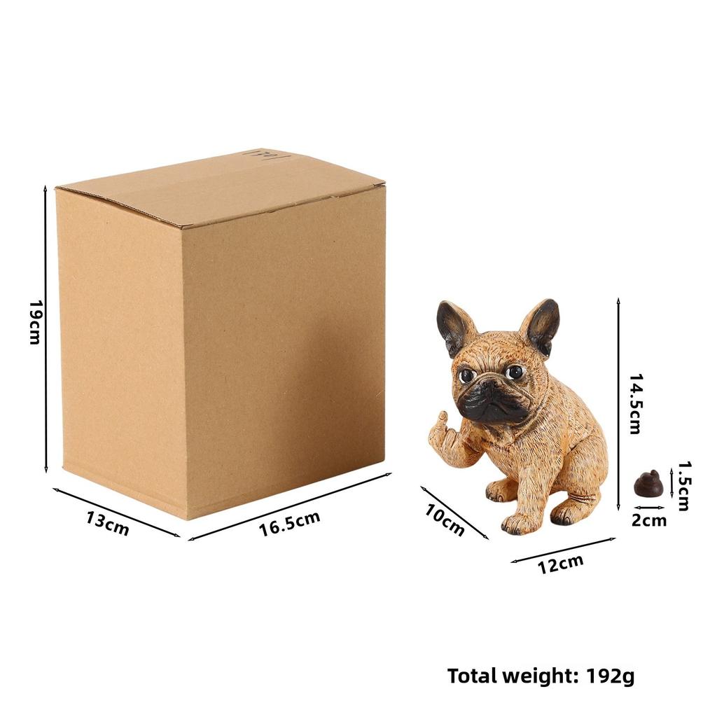 Interesting Bulldog Garden Statue Resin Decorative Piece Handicraft Home Living Room Decoration Item