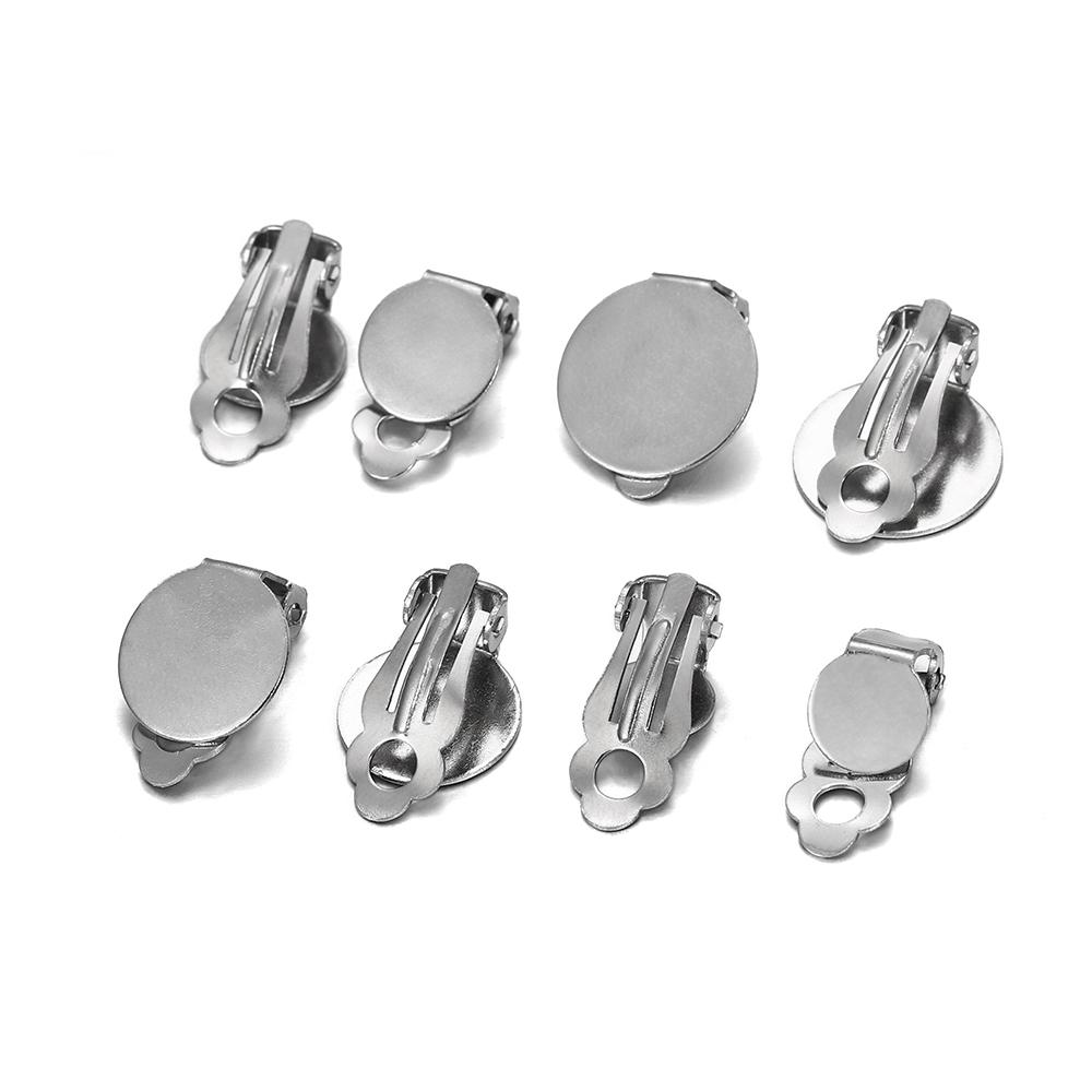 10 teile/los Blank Edelstahl Einstellung Basis Glas Cabochons Ohrringe Clips Liefert Für DIY Schmuck Machen Zubehör