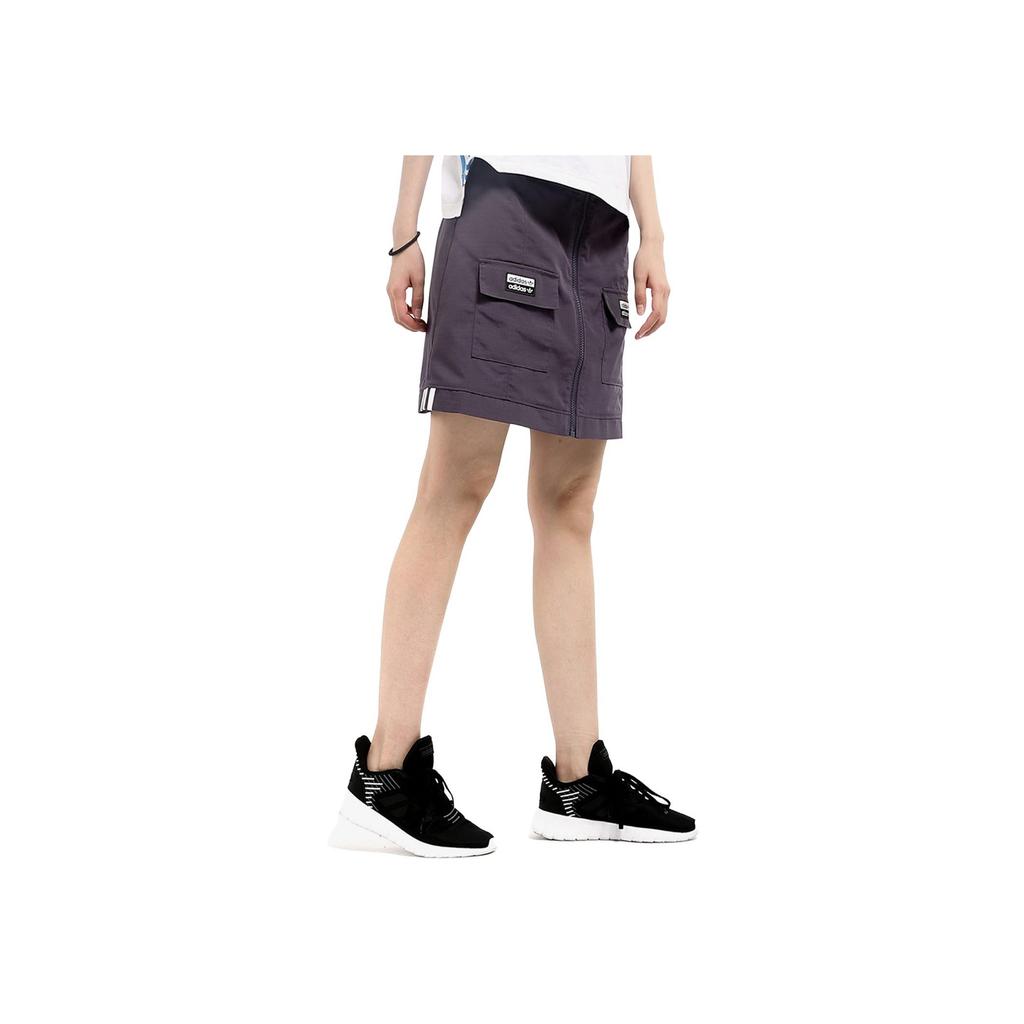 Adidas Originals Trefoil Sports Lifestyle Series High-Waisted Logo Print Solid Color Breathable Fitted A-Line Casual Skirt Women Skirts EH8719