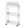 SVOHZAV Kitchen Wagon Gap Storage with Casters 13cm 18cm 22cm Plastic Bottle Rack Next to Refrigerator Washroom Storage Gap Rack 3 Tiers 4 Tiers Slim