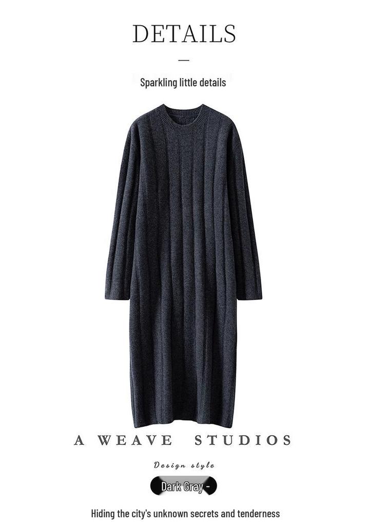 Cashmere Over-the-Knee Knit Dress Skirt for Women