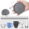 6 Coasters+ 1 Base Decor Bar Coasters for Home Office New Tabletop Protection Hot Cold Cup Mat Silicone Drink Coasters Sets