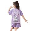 Cartoon Girls' Short-Sleeve Summer Pajama Set for Medium To Large Children - Two-Piece Air Conditioning Suit