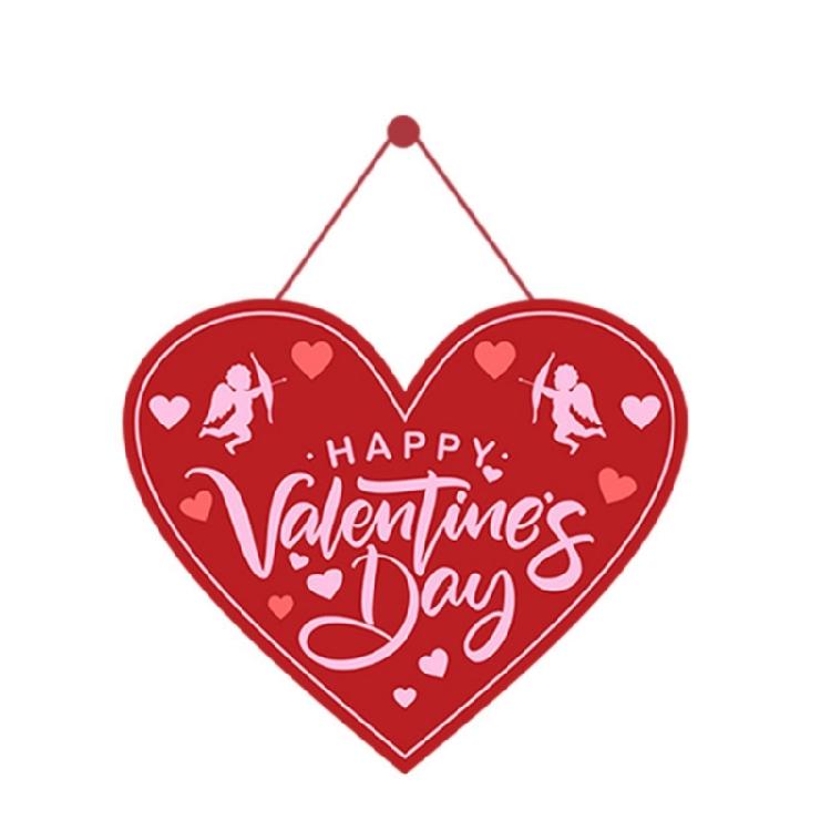 Valentines Day Wall Ornament Paper Door Hanger with Rope Home Office Decoration Decorative Holiday Present