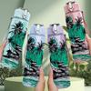 1PC Tropical Palm Cactus Print 750ml Color Plastic Sports Water Bottle Leakproof Flip Straw Lid Suitable for Sports Office Home Use