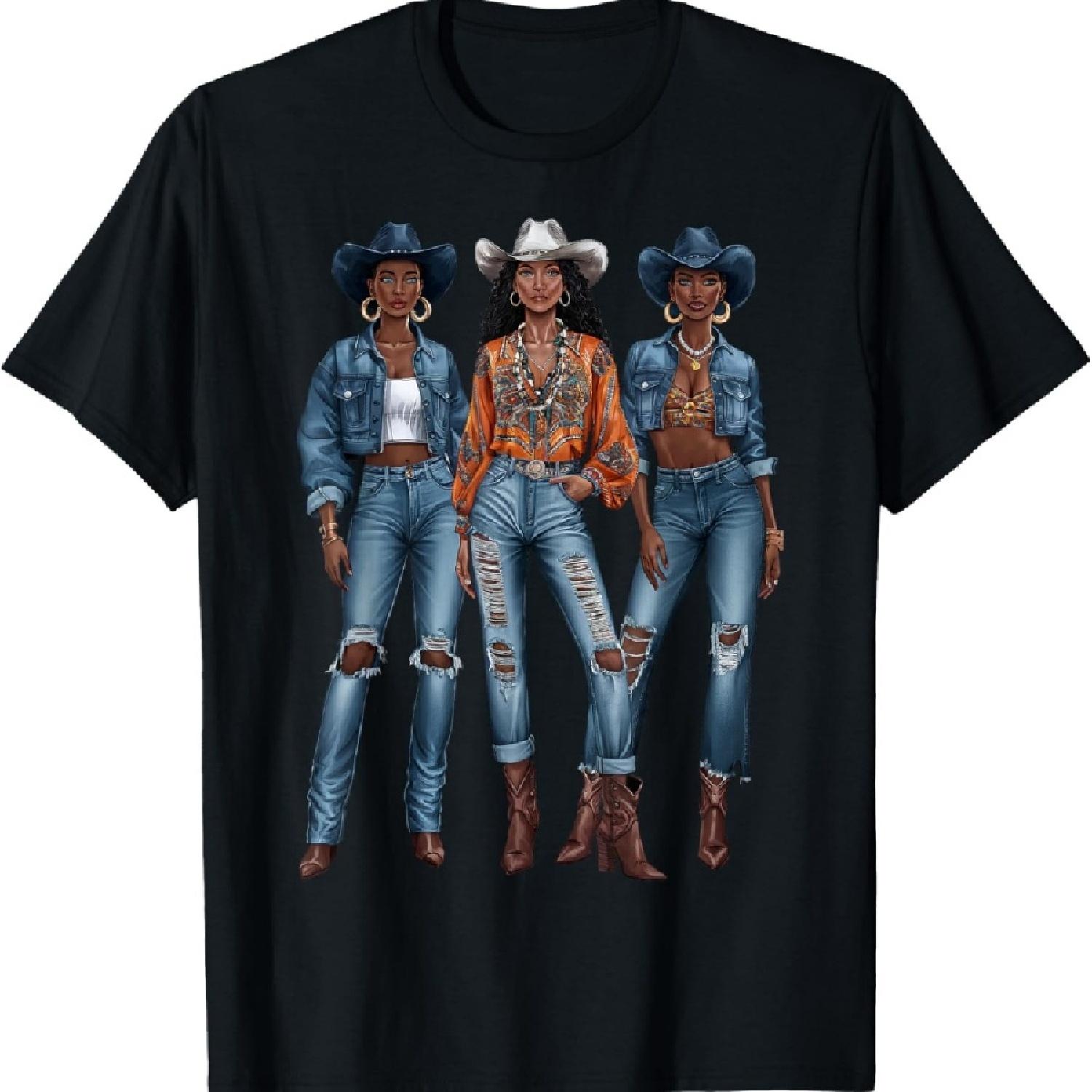 

Black Cowgirl Vibes Melanin Black History Texas T-Shirt_1 XXXXXL