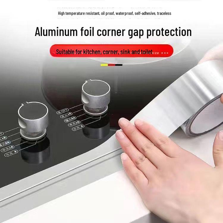 Aluminum Foil Tape: High Temp, Waterproof, Oil-Resistant, Mildew-Proof Kitchen Stove Gap Stickers