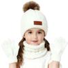 New Velvet Children's Hat Scarf Gloves Three-piece Set Autumn and Winter New Warm Baby Hat
