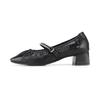 Barbara Leather Shirring Jewel Mary Jane Women S pumpS 4cm Bbj120bk