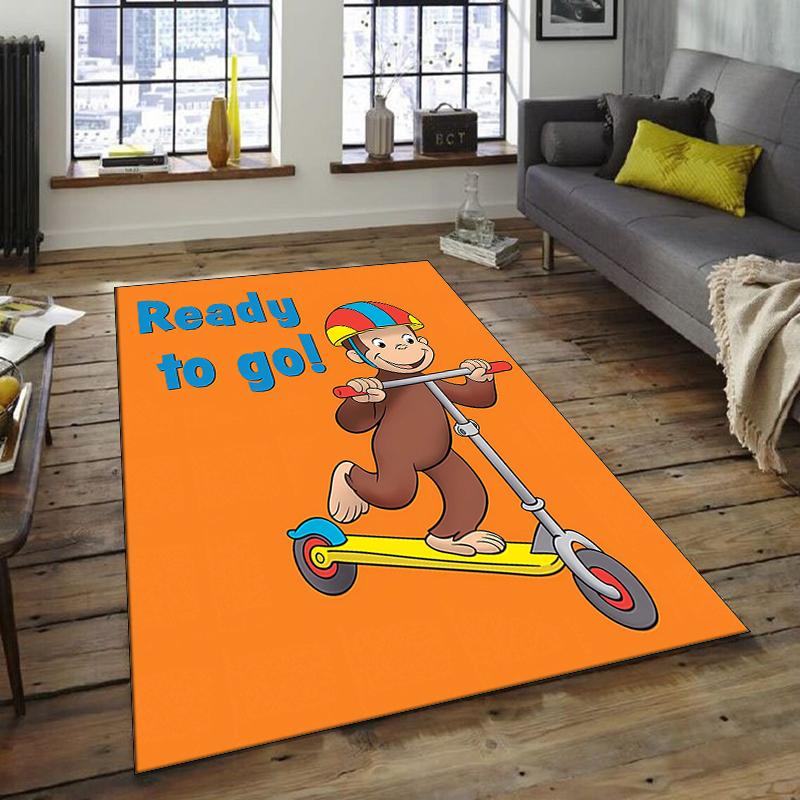 1pc Curious George (5) Design Area Rug - Non-Slip, Soft & Cozy Floor Mat for Living Room, Bedroom, Office - Indoor/Outdoor Decorative Carpet