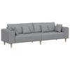 4 Seater Sofa with Cushions Light Grey 250 X 77 X 76 Cm Fabric