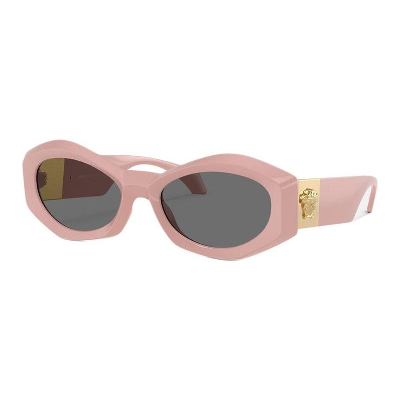 Versace Temple Logo Metal Injection Irregular Sunglasses Unisex Couple Model Pink 12618593 O4466U-O54638754-pink 54