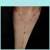 Elegant 2024 New 18k Gold Plated Long Tassel Beaded Chain Necklace For Women