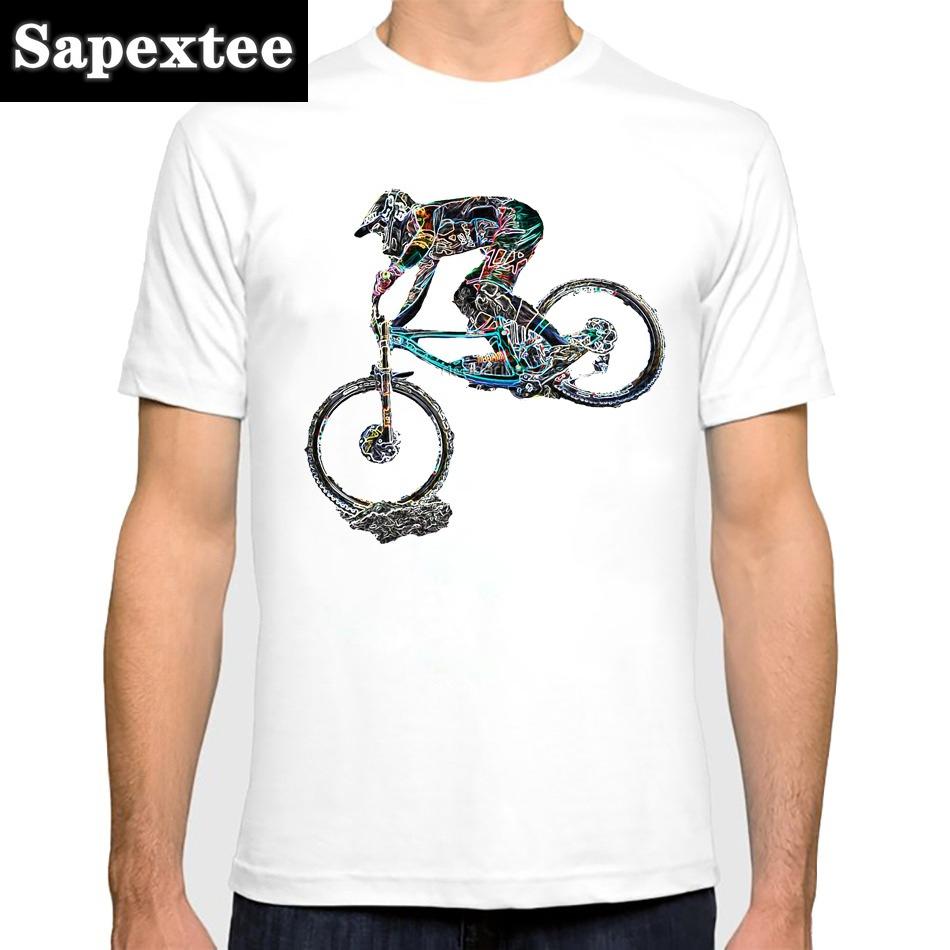 Bicycles MTB Print T Shirt Summer Men T-shirt Downhill Biking Print Casual Heartbeat Stimulation Exercise Male Harajuku Tshirt