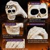 Unique Halloween Theme Souvenir Skull Hand Sculpture, Gothic Skeleton Head Figurine, Spooky Resin Indoor Bar Atmosphere Props Decoration for
