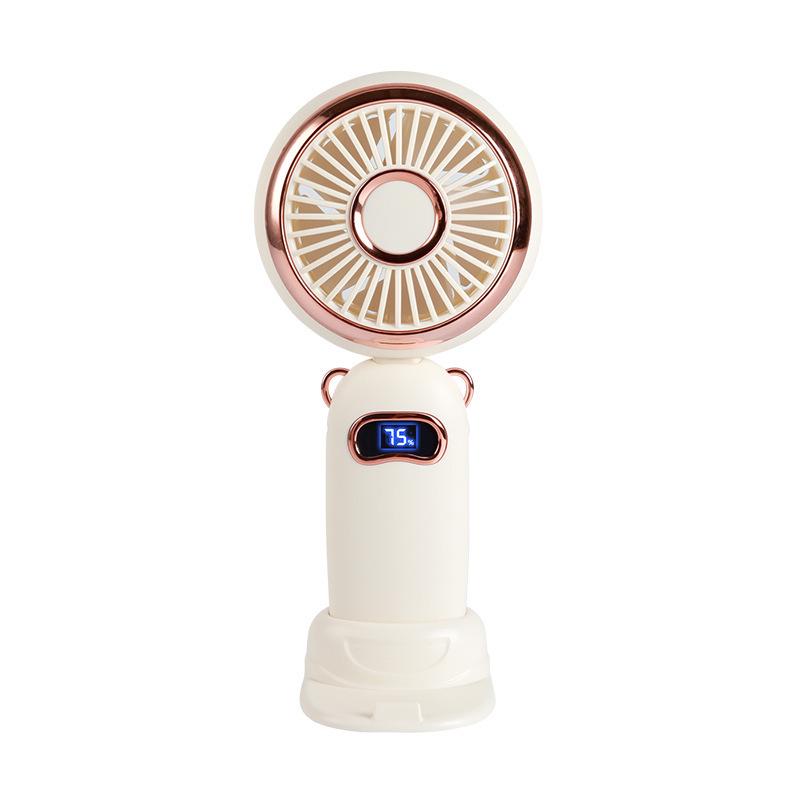 Portable Aromatherapy USB Rechargeable Small Fan with Digital Display and Desk Stand