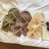 Solid color knitted scarf hat two-piece set autumn and winter warm versatile wool hat scarf face small cold hat