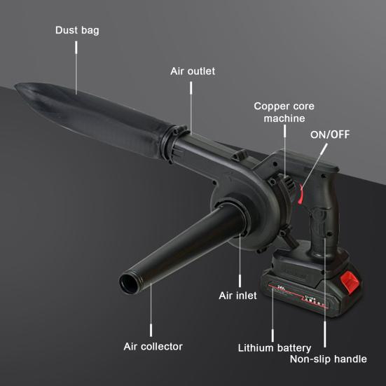 Cordless Leaf Blower Copper Motor Portable Electric Leaf Blower High Power Outdoor Garden Yard Patio Cleaning Lawn Care Handheld Leaves Blowing Device