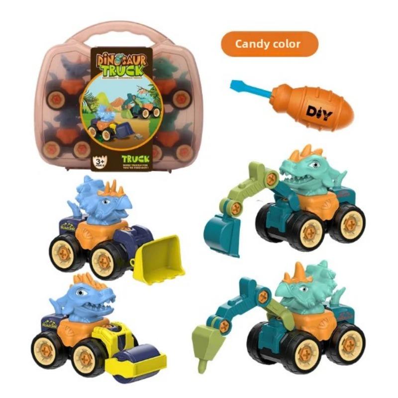 Gjør-det-selv Skrue Anleggskjøretøy Lastebil Gravemaskin Veivals Bulldoser Puslespill Simuleringsmodell Leketøy for barn Gave B057