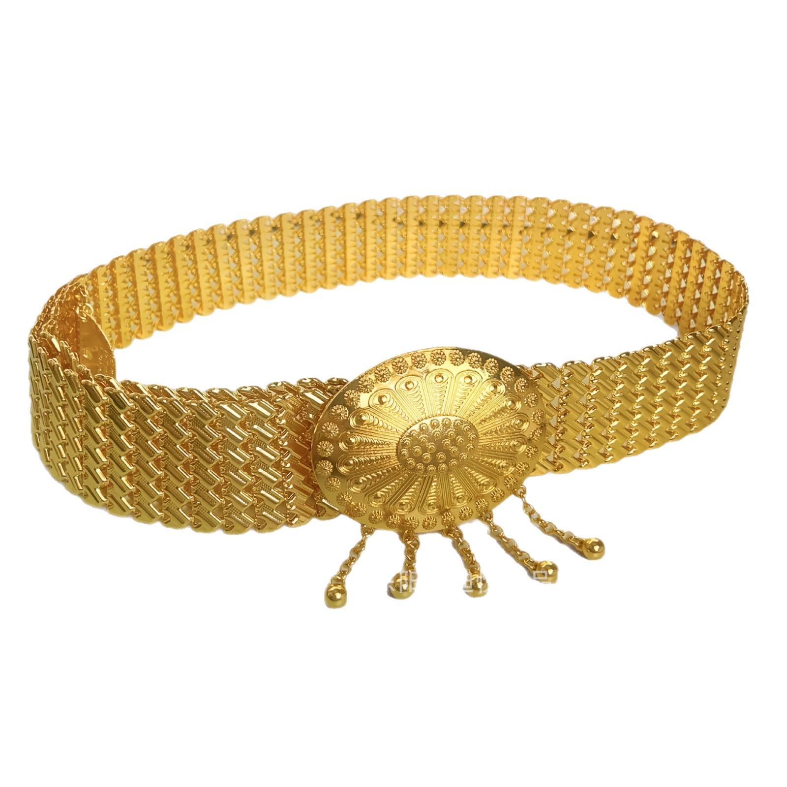Gold Plated Ethnic Waist Belt - Retro Style Bridal Skirt Accessory золотой