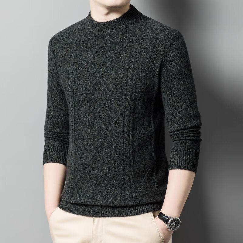 

YiLiTeng Men s 100% Merino Wool Round Neck Sweater 190