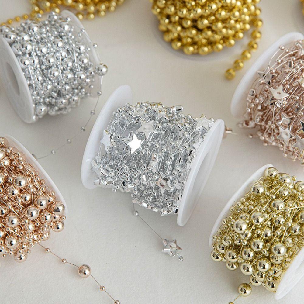 Colorful Electroplated Beads Christmas Bead Chain 10M DIY Material Xmas Hanging Decor Xmas Tree Ornaments Gift