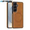 KEYSION Retro PU Leather Case for MagSafe for Samsung Galaxy S25 S26 Ultra 5G S26+ S25 FE Magnetic Shockproof Phone Cover