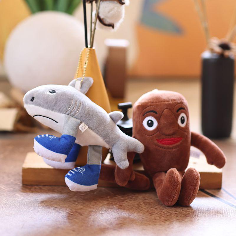 1 Piece Animals Stuffed Figure Tralalero Tralala Shark Doll Keychain Anime Tung Tung Sahur Plush Pendant Toys Birthday Xmas Gift
