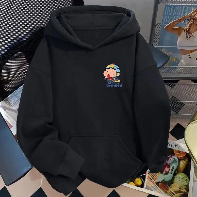 Japanische Wachsmalstifte kleines neues Paar Hoodie Hoodie Herrenmode Marke 2025 neu Herbst und Winter Retro