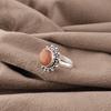Peach Moonstone Gemstone Jewelry, 925 Sterling Silver Ring, Handmade Gorgeous Silver Ring, For Wedding Gift