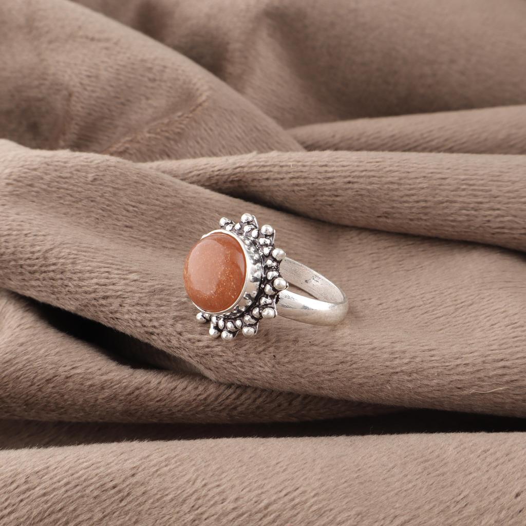 Peach Moonstone Gemstone Jewelry, 925 Sterling Silver Ring, Handmade Gorgeous Silver Ring, For Wedding Gift