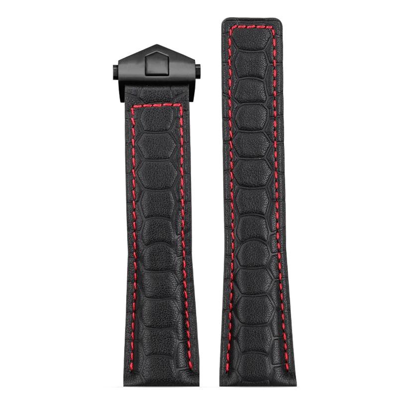 22mm Cowhide strap For Heuer F1 Racing WatchBand Aquaracer 300 Folding Buckle Carrera Watch Belt TAG Heuer men Watch Strap Brace