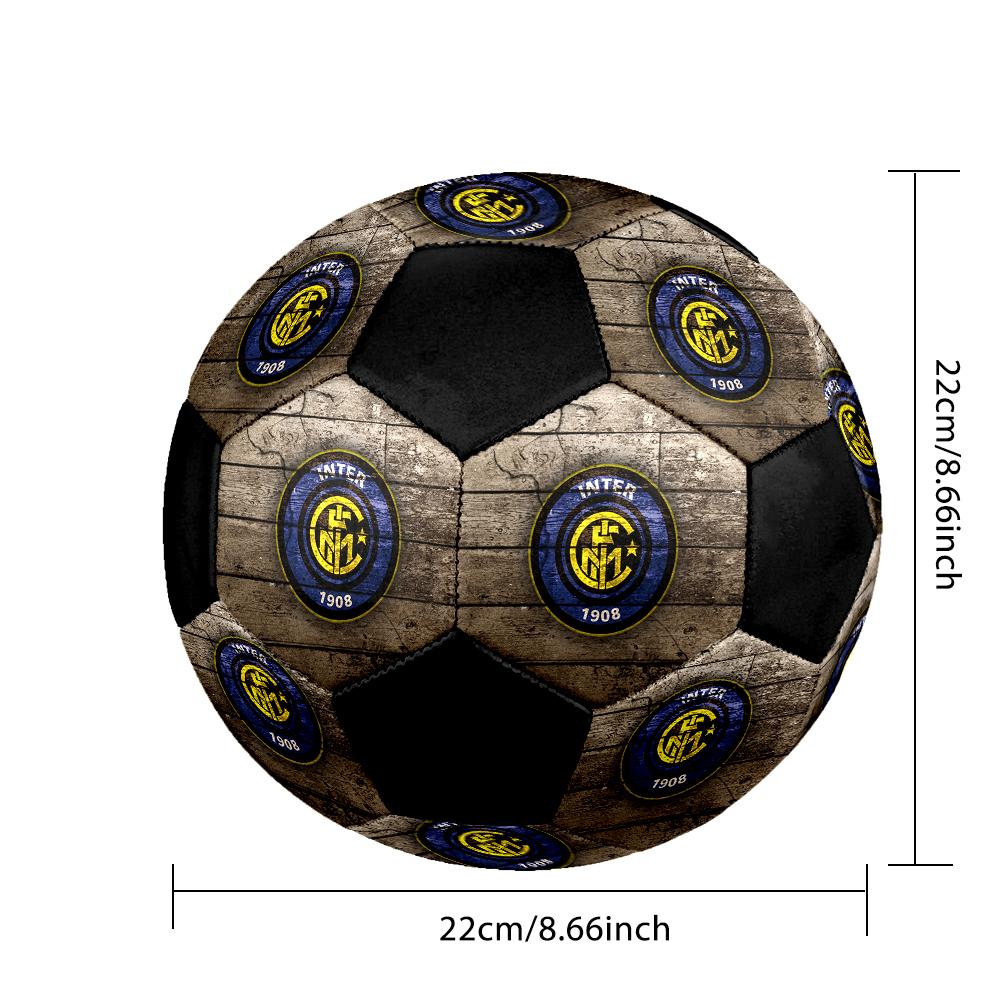 TAGLIA 5 Pallone da Calcio FC Internazionale Milano Colorato Per Tutte le Età Cucito a Macchina PVC Pronto per la Competizione Resistente Alta Rimbalzabilità