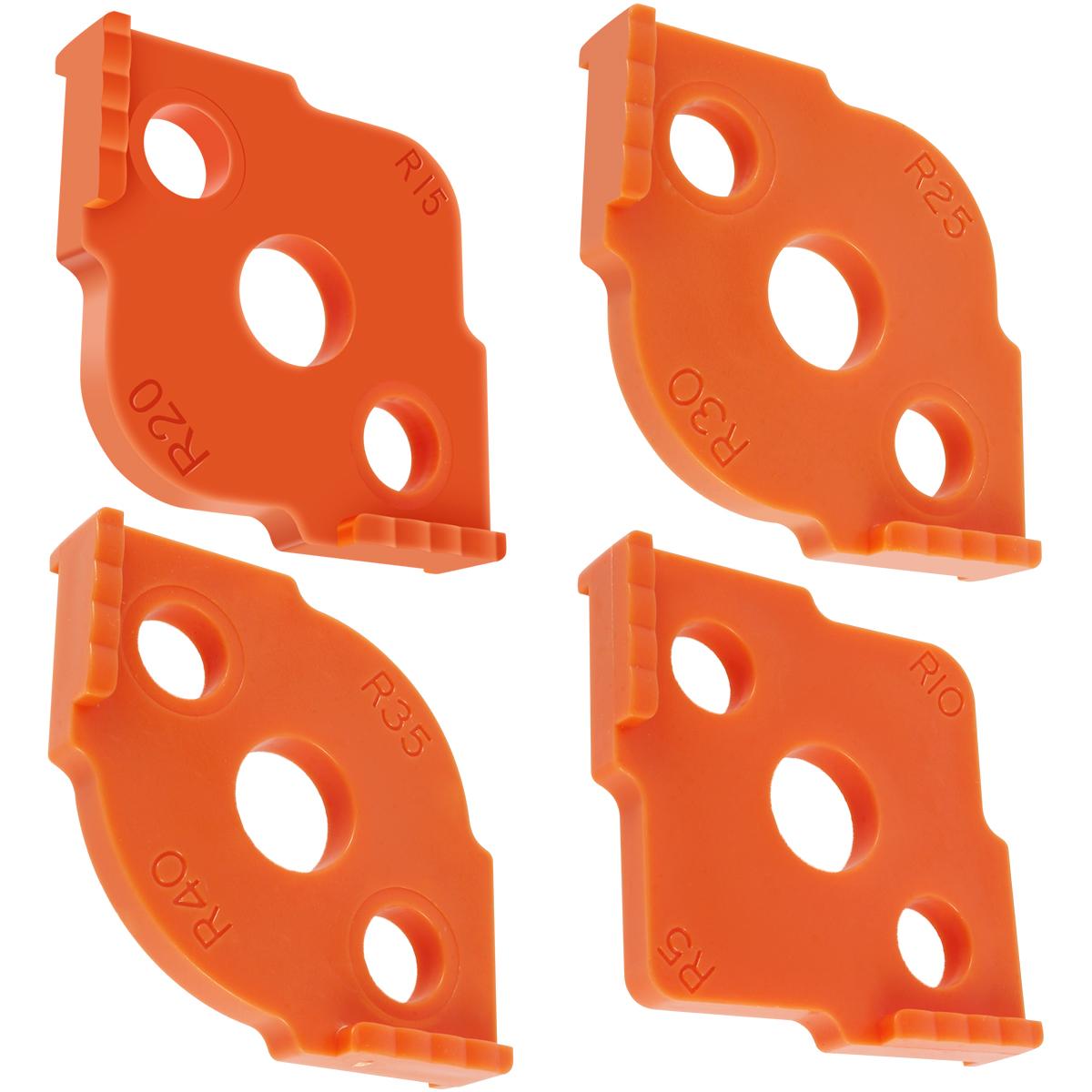 

4 шт. R5 - R40 Деревообрабатывающий фрезерный станок Угловые радиусные шаблоны Кондуктор Фрезерование изогнутых углов Круговой радиан R-угол Локатор Инструмент 4pcs