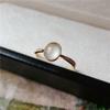 Natural Ice Chalcedony White Round Rings for Women Simple and Fashionable with Adjustable Opening Ring Party Jewelry Gifts