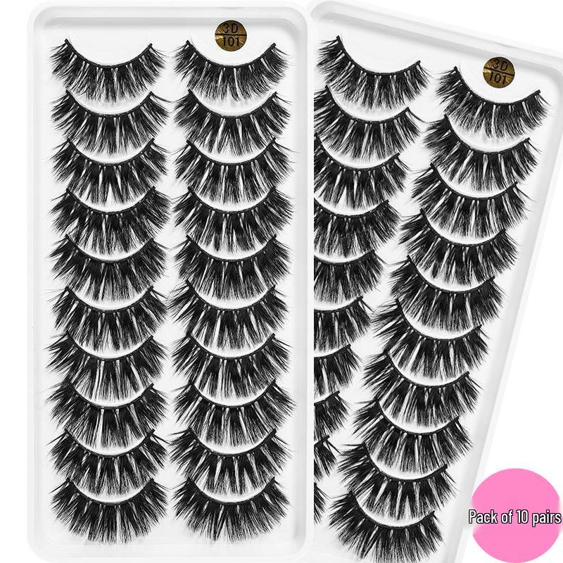 

3D Multi-Layer Cross-Curled False Eyelashes - 10 Pairs Pack