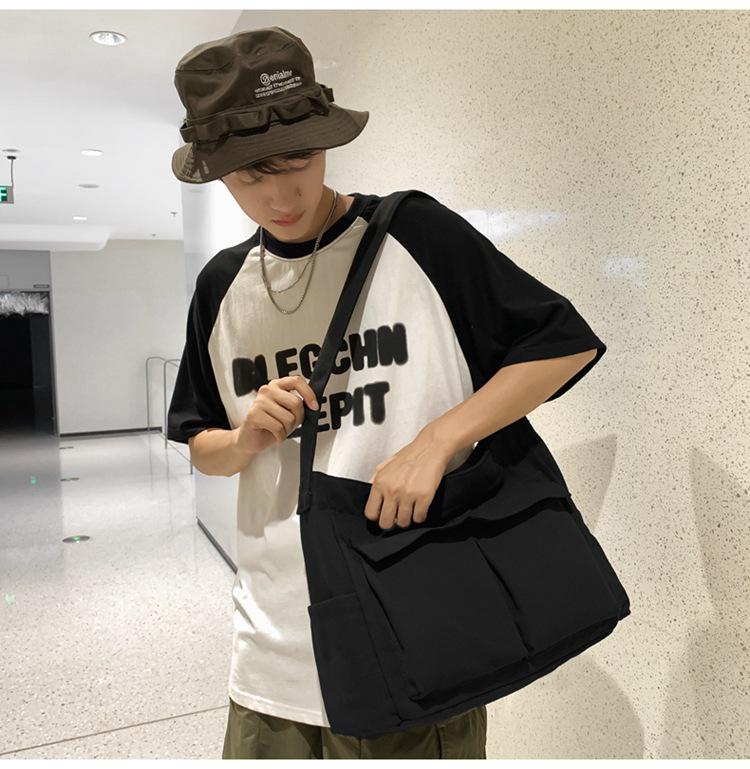 Women's Japanese Korean Style Canvas Messenger Bag - Versatile, Simple, Literary Shoulder/Crossbody Bag