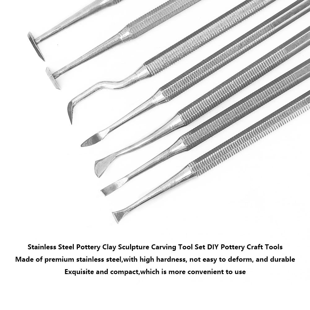 Stainless Steel Pottery Clay Sculpture Carving Tool Set DIY Pottery Craft Tools