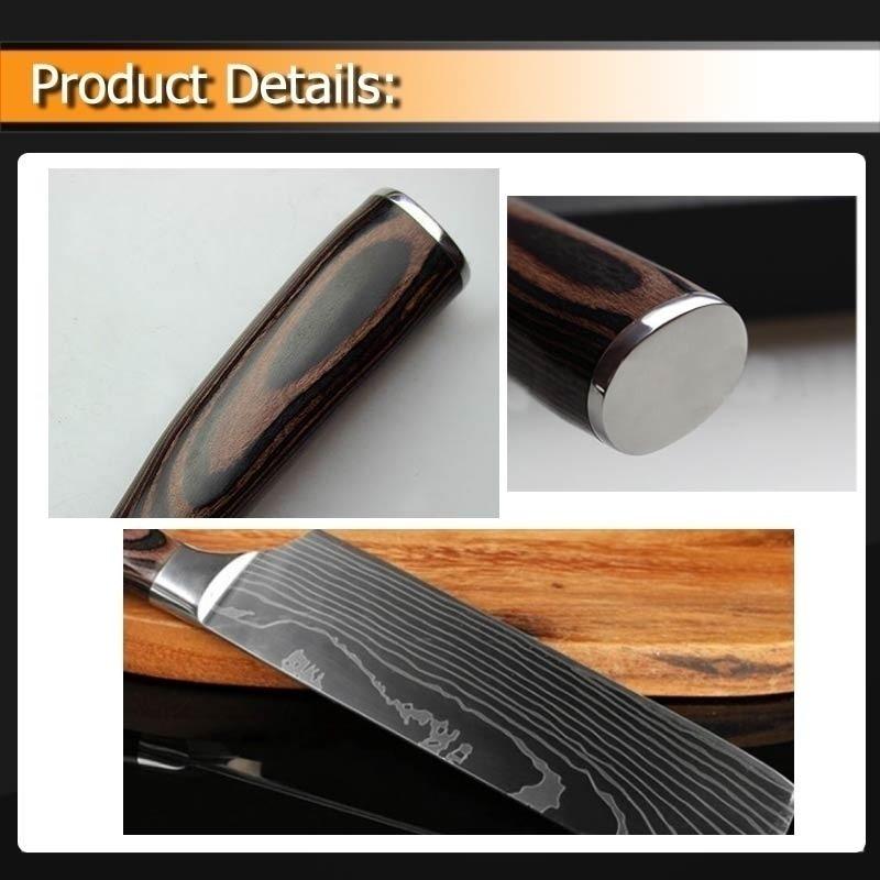 Cleaver Knife7 INCH Santoku Chef Knife Damascus Stainless Steel Damascus Utility Knife Kitchen Stuff