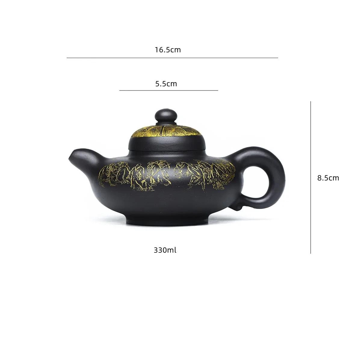 

Чайник ручной работы Yixing Purple Sand объемом 330 мл в китайском стиле в стиле кунг-фу, китайские чайные принадлежности