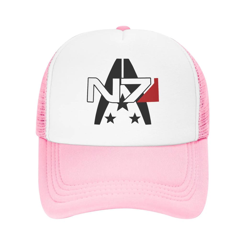 For Player Fans 2025 Mass Effect N7 Alliance Travel Mesh Baseball Caps Women Adult Male Beach Sunscreen Hat Hip Hop Trucker Cap